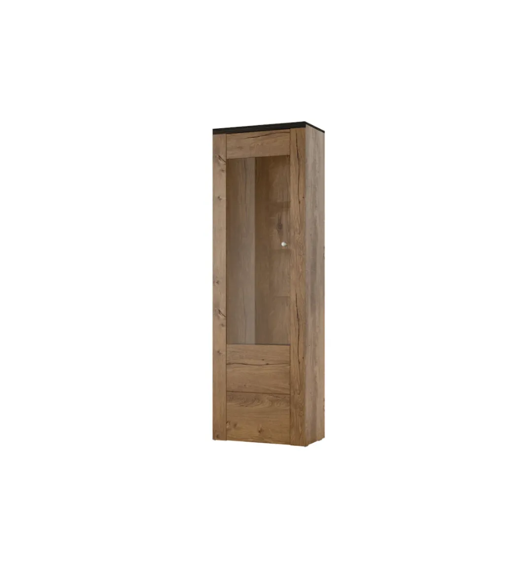 Meblościanka LARONA 155 cm o wybarwieniu dąb lefkas z kolorem touchwood*Helvetia Hot