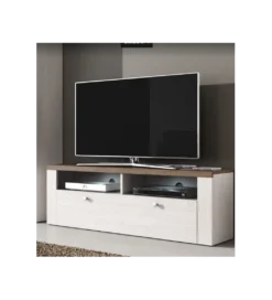 Meblościanka LARONA o wybarwieniu Sonoma Trufel z kolorem Sibiu Larche*Helvetia Outlet