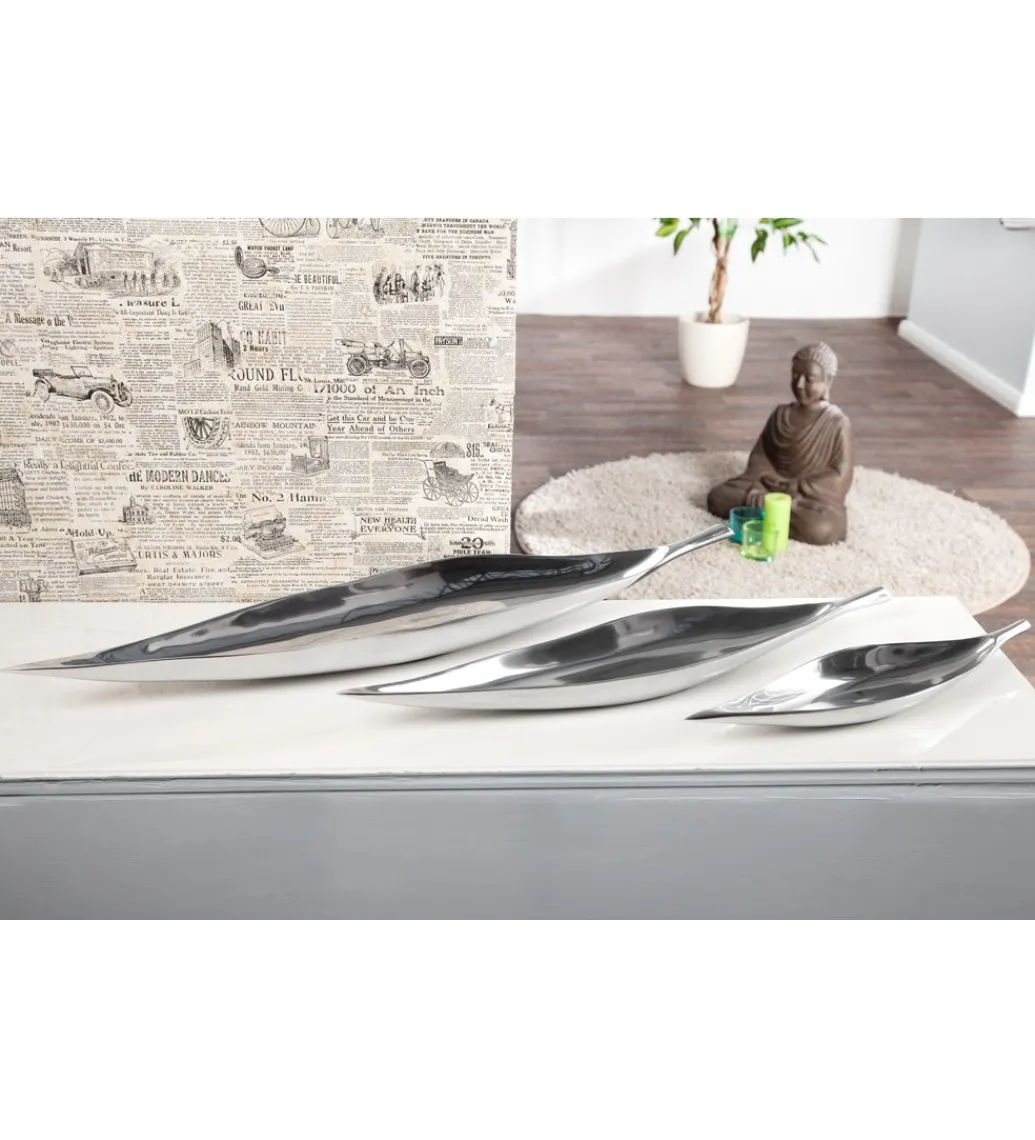 Misa Leaf 80 cm x 15 cm Srebrna*Invicta Interior Outlet