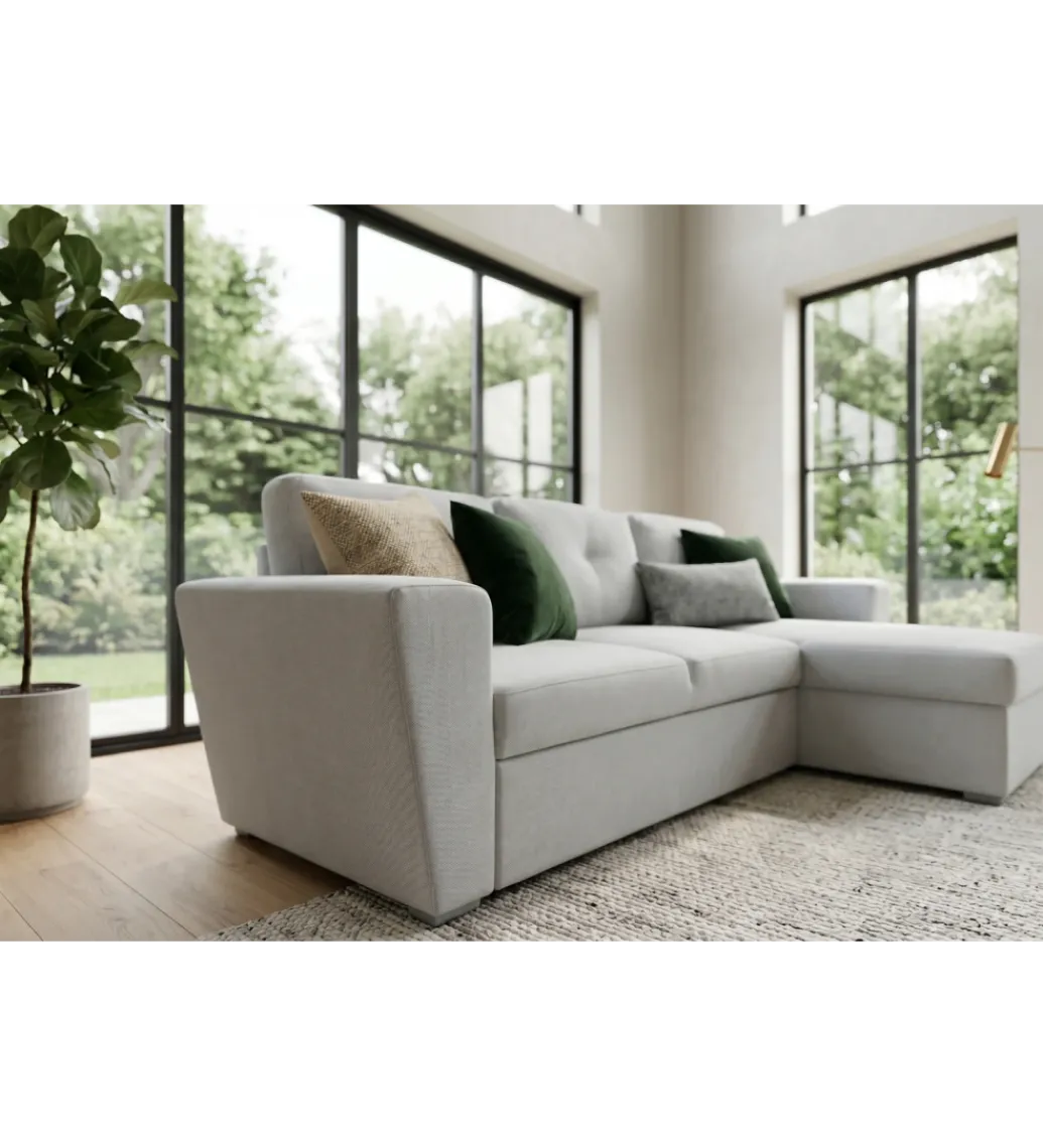 Narożnik APARTMENT 245 cm z funkcją spania beżowy*Invicta Interior Hot