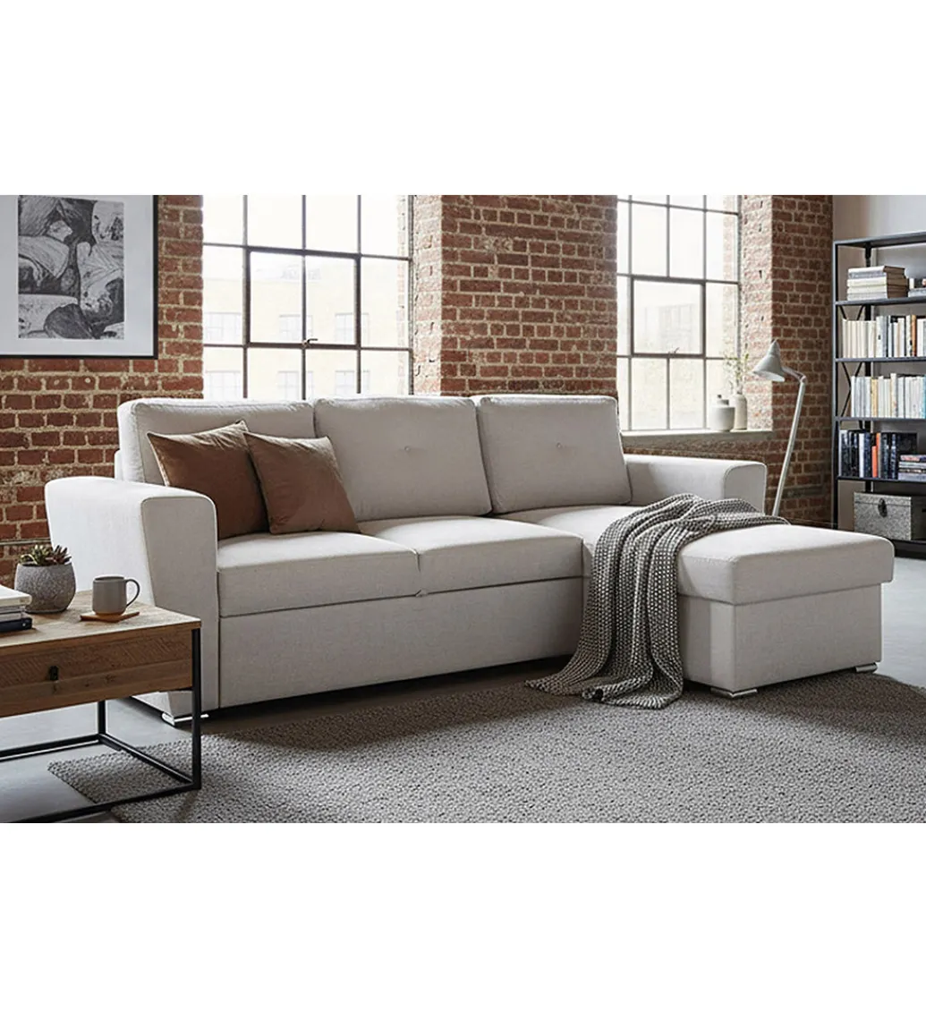 Narożnik APARTMENT 245 cm z funkcją spania beżowy*Invicta Interior Hot