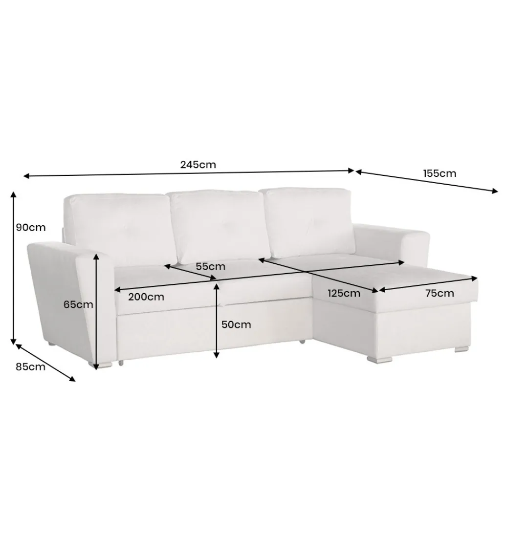 Narożnik APARTMENT 245 cm z funkcją spania beżowy*Invicta Interior Hot