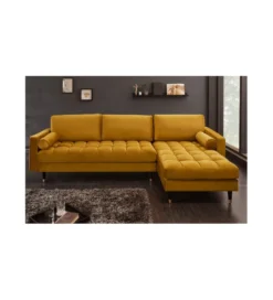 Narożnik Canis II 260cm musztardowy aksamit*Invicta Interior Sale