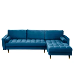 Narożnik Canis Velvet 260 cm ciemnoniebieski aksamit*Invicta Interior Online