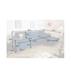 Narożnik Canis Velvet 260 cm ciemnoniebieski aksamit*Invicta Interior Online