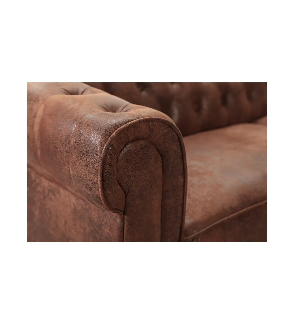 Narożnik Chesterfield 270 cm antyczny brąz lewostronny*Invicta Interior Online