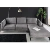 Narożnik prawostronny MANHATTAN 295 cm z pufem aksamit ciemnoszary*Invicta Interior New