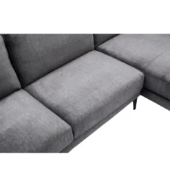 Narożnik prawostronny MANHATTAN 295 cm z pufem aksamit ciemnoszary*Invicta Interior New