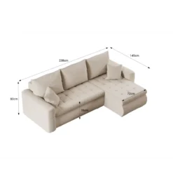 Narożnik rozkładany BERNO 238 cm z funkcją spania*ZDDESIGN