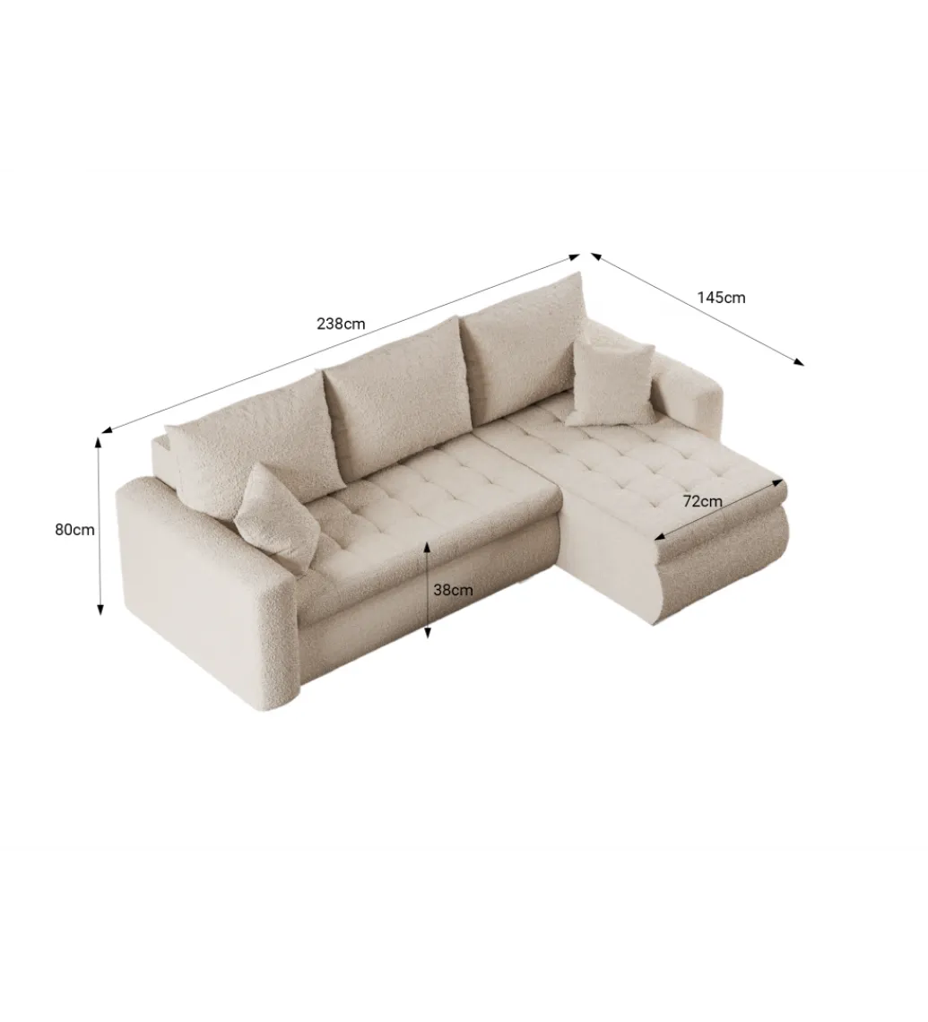 Narożnik rozkładany BERNO 238 cm z funkcją spania*ZDDESIGN