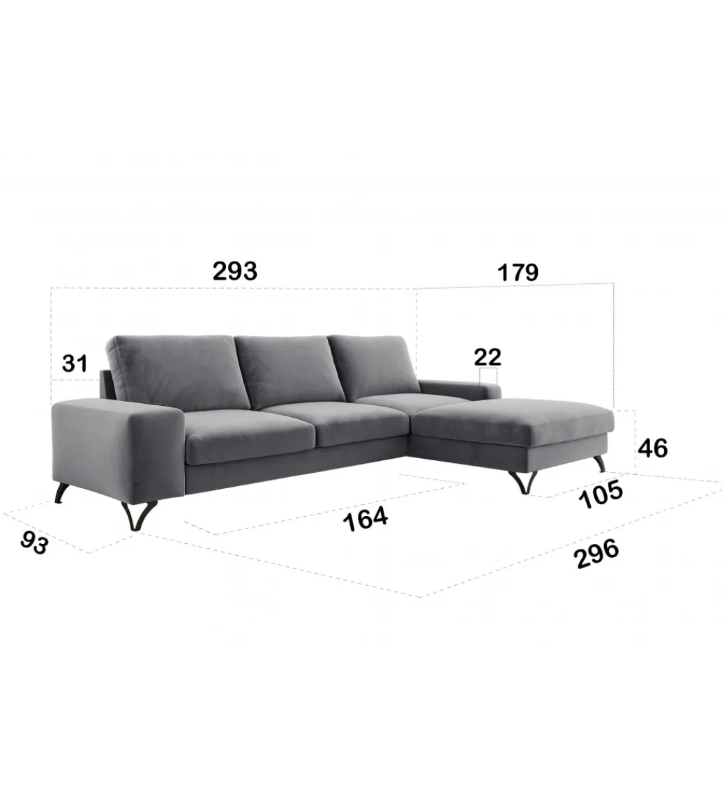 Narożnik rozkładany MAKO Flavio 293 cm z funkcją spania*Comforteo New