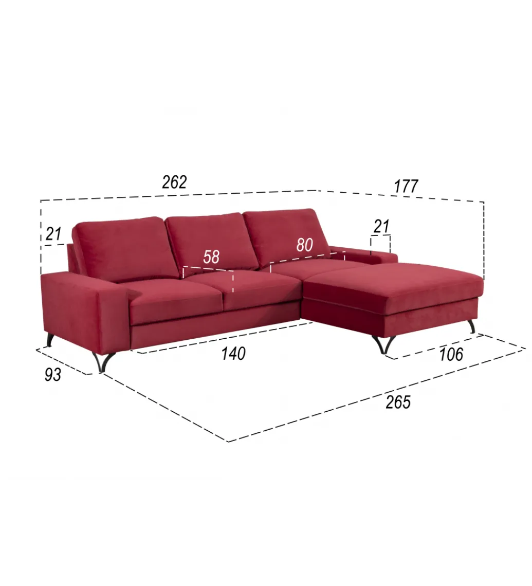 Narożnik rozkładany MAKO Flavio MINI 264 cm z funkcją spania*Comforteo Clearance