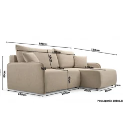 Narożnik rozkładany MIRELLA 198 cm w różnych kolorach do wyboru*Kmeble Clearance