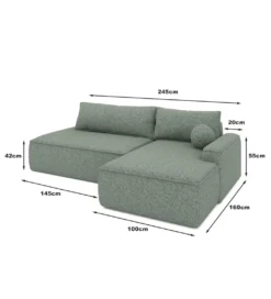 Narożnik rozkładany PEPPO 245 cm z funkcją spania*GZDDesign Clearance