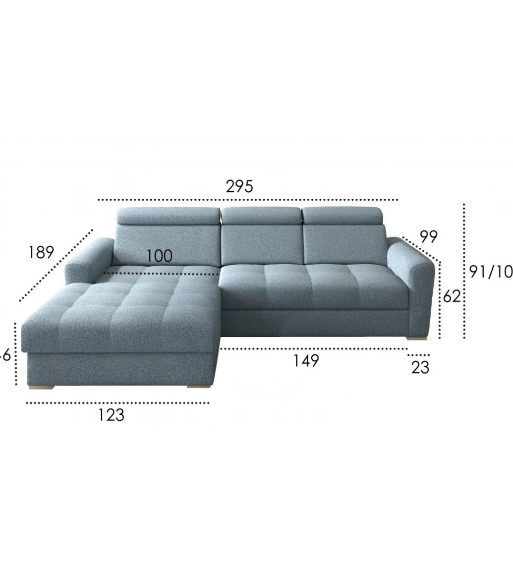 Narożnik rozkładany VIVA Riva M 295 cm z funkcją spania*Comforteo Clearance