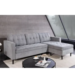 Narożnik STOCKHOLM 220 cm cord szary*Invicta Interior