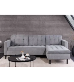 Narożnik STOCKHOLM 220 cm cord szary*Invicta Interior