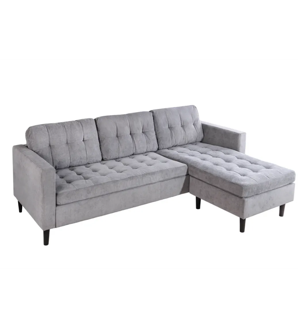 Narożnik STOCKHOLM 220 cm cord szary*Invicta Interior