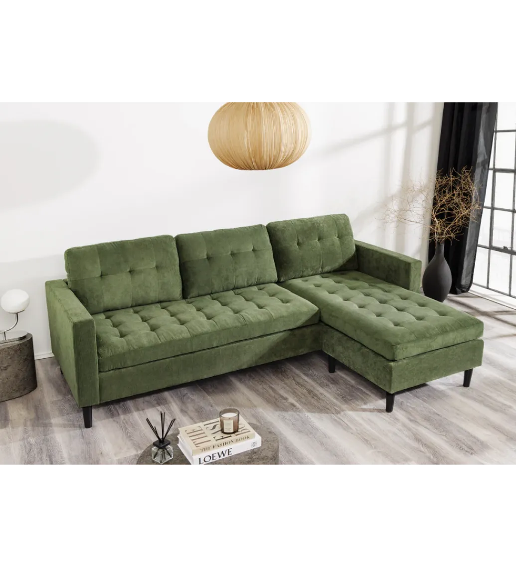Narożnik STOCKHOLM 220 cm 3-osobowy zielony*Invicta Interior New