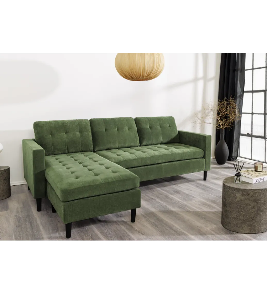Narożnik STOCKHOLM 220 cm 3-osobowy zielony*Invicta Interior New