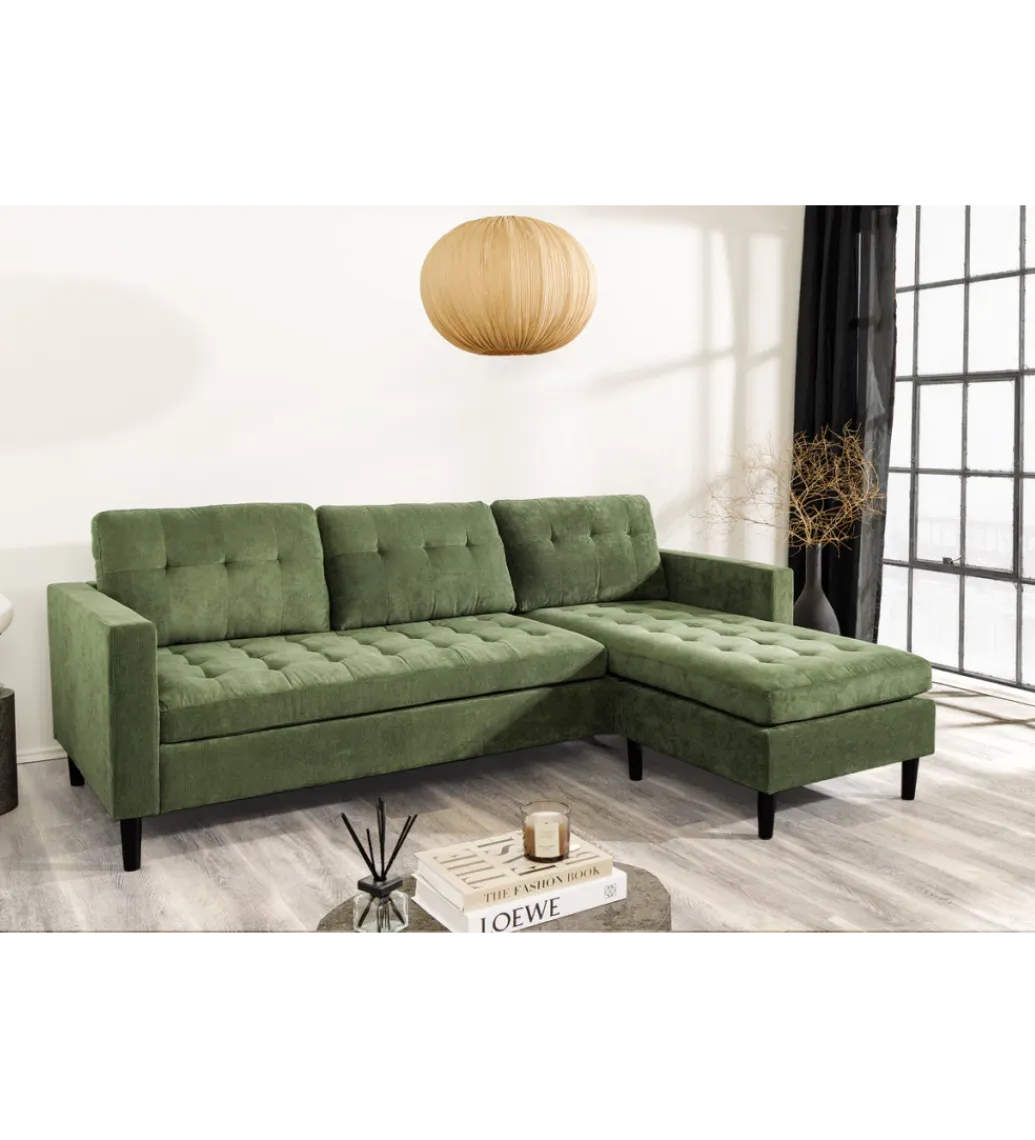 Narożnik STOCKHOLM 220 cm 3-osobowy zielony*Invicta Interior New