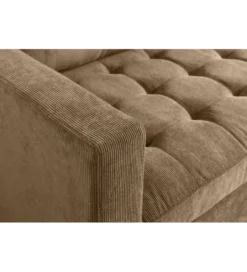 Narożnik STOCKHOLM 220 cm 3-osobowy sztruks jasnobrązowy*Invicta Interior Best