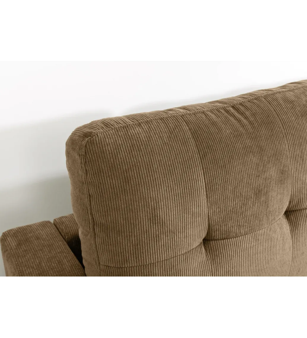 Narożnik STOCKHOLM 220 cm 3-osobowy sztruks jasnobrązowy*Invicta Interior Best
