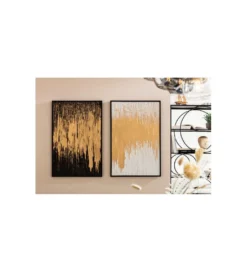 Obraz Abstract 80 cm x 120 cm złoto biały*KDesign Online