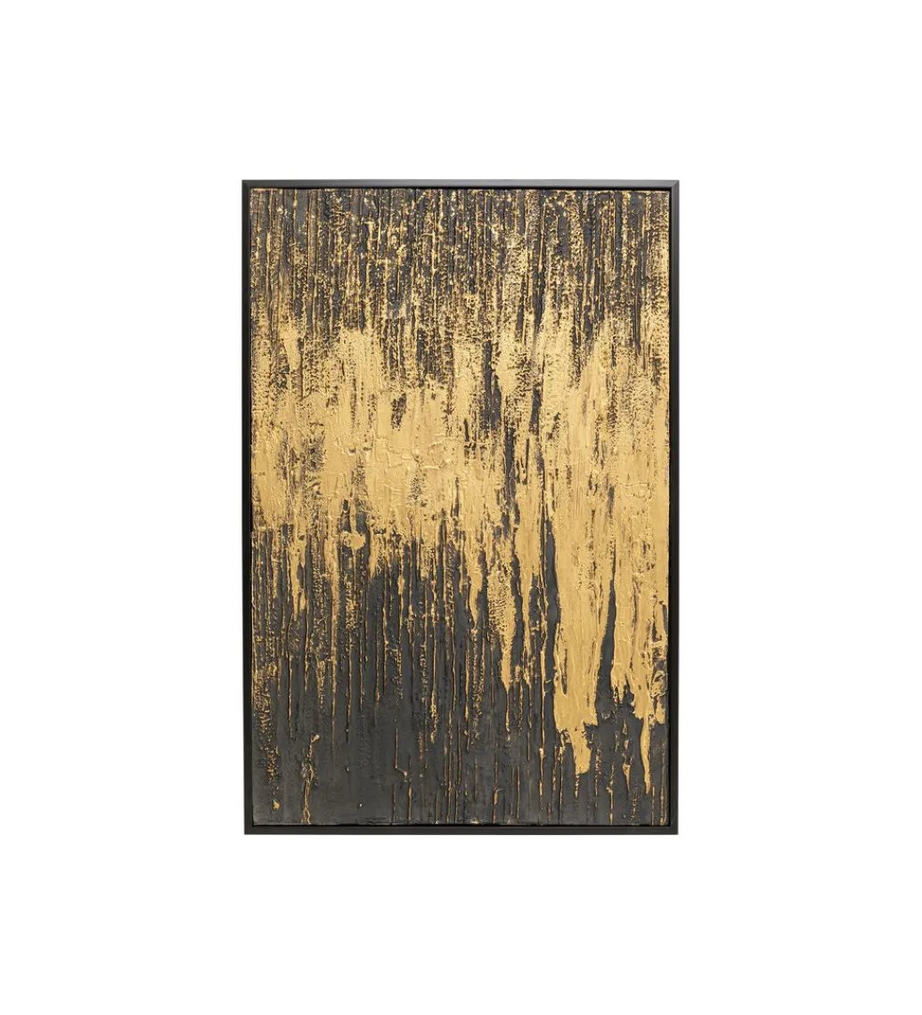 Obraz Abstract 80 cm x 120 cm złoto czarny*KDesign Sale
