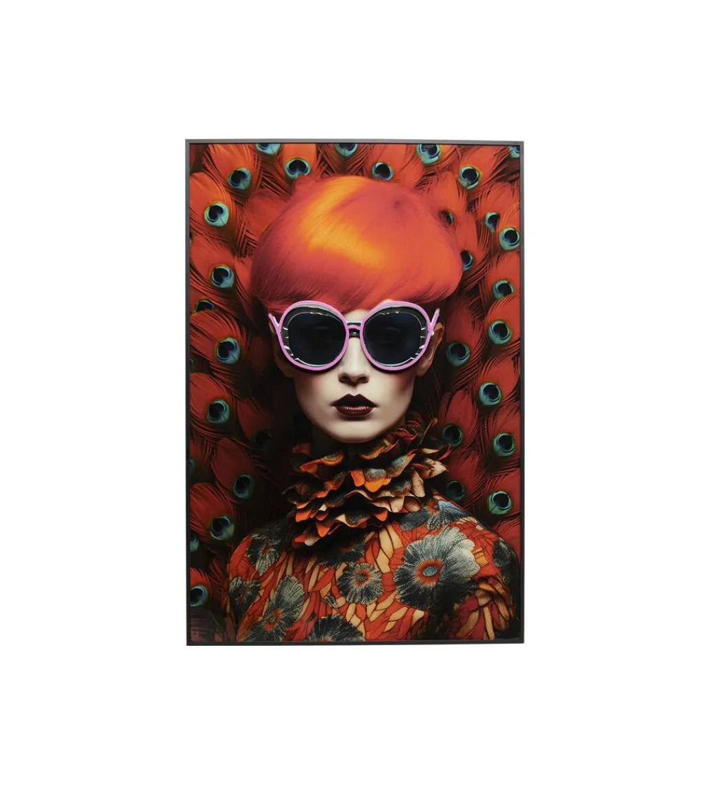Obraz FANCY RED LADY LED 75 x 55 cm*KDesign