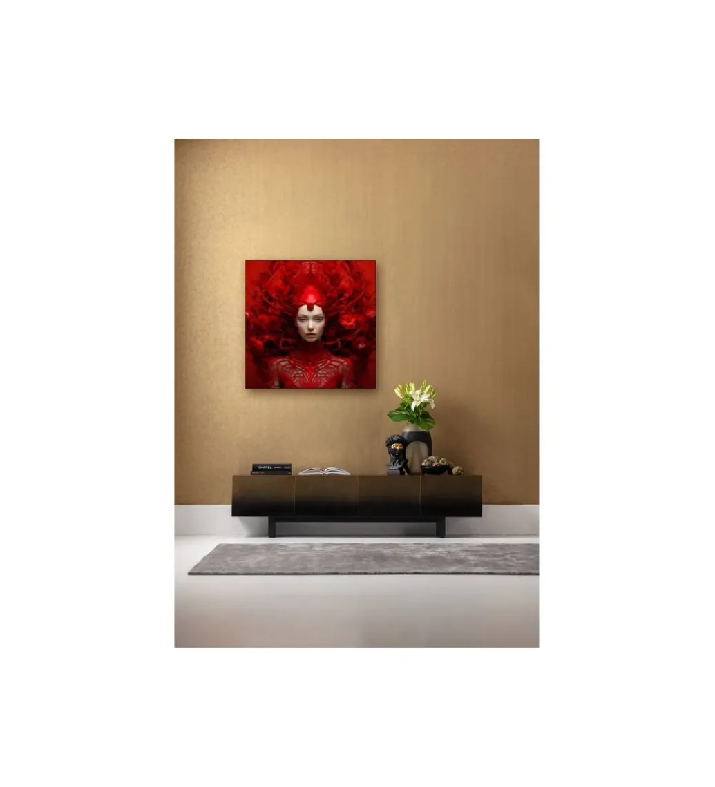 Obraz MUSE RED 120 x 120 cm szklany*KDesign