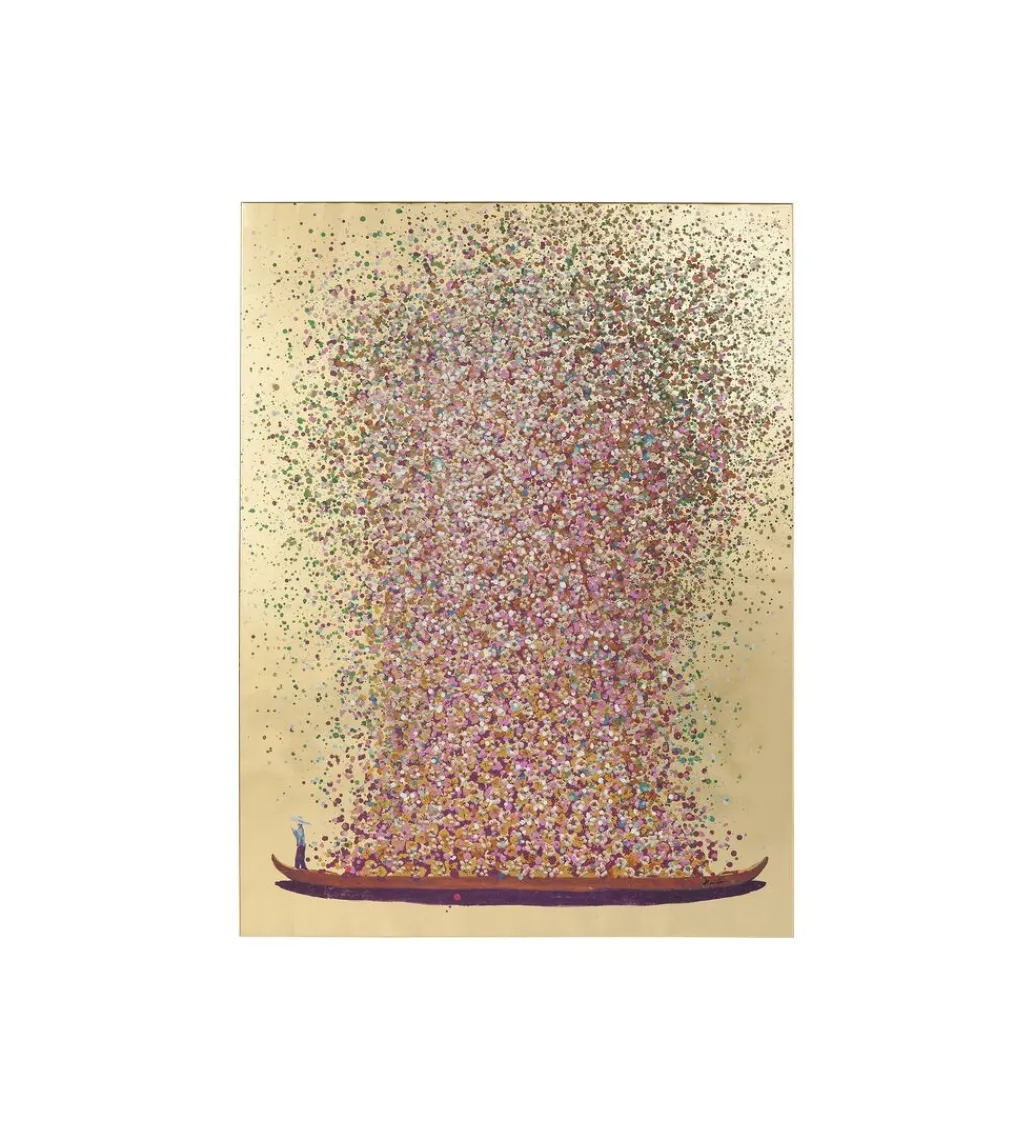 Obraz Touched Flower Boat Gold Pink 80 cm x 100 cm*KDesign Clearance