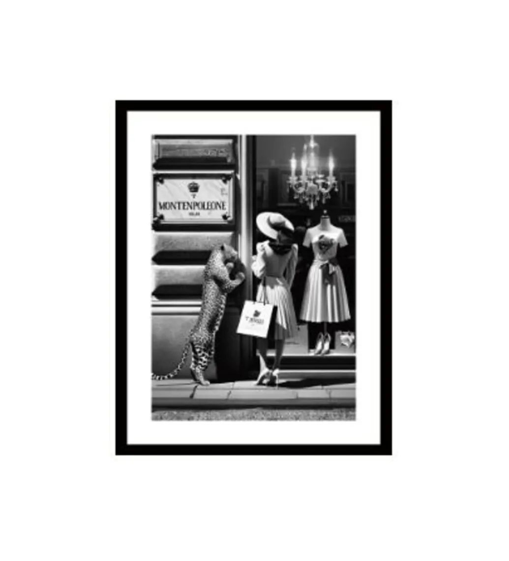 Obraz WINDOW SHOPPING 80 x 120 cm czarno-biały*KDesign Hot