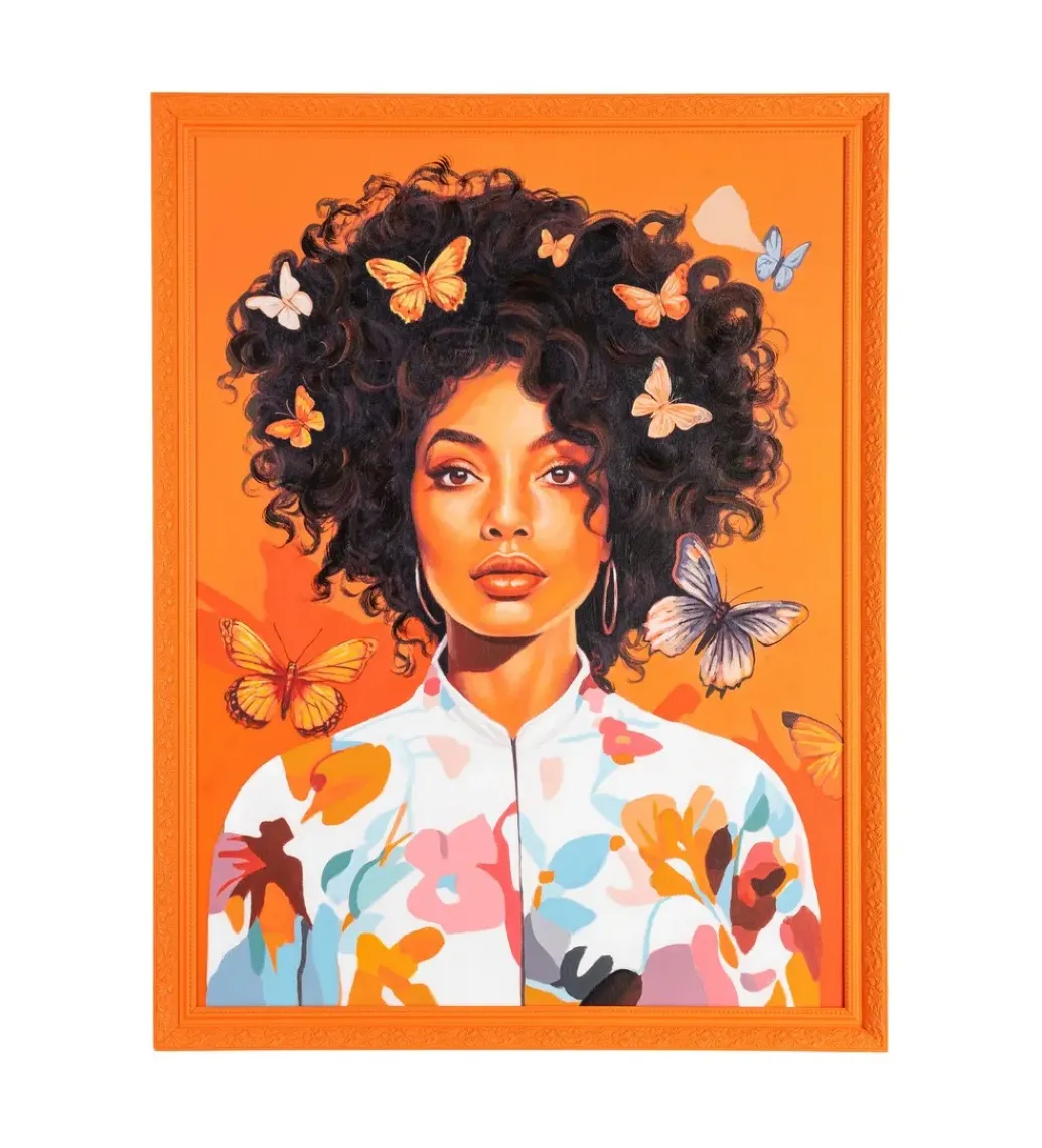 Obraz WOMAN 100 x 130 cm pomarańczowy*Zona-Design
