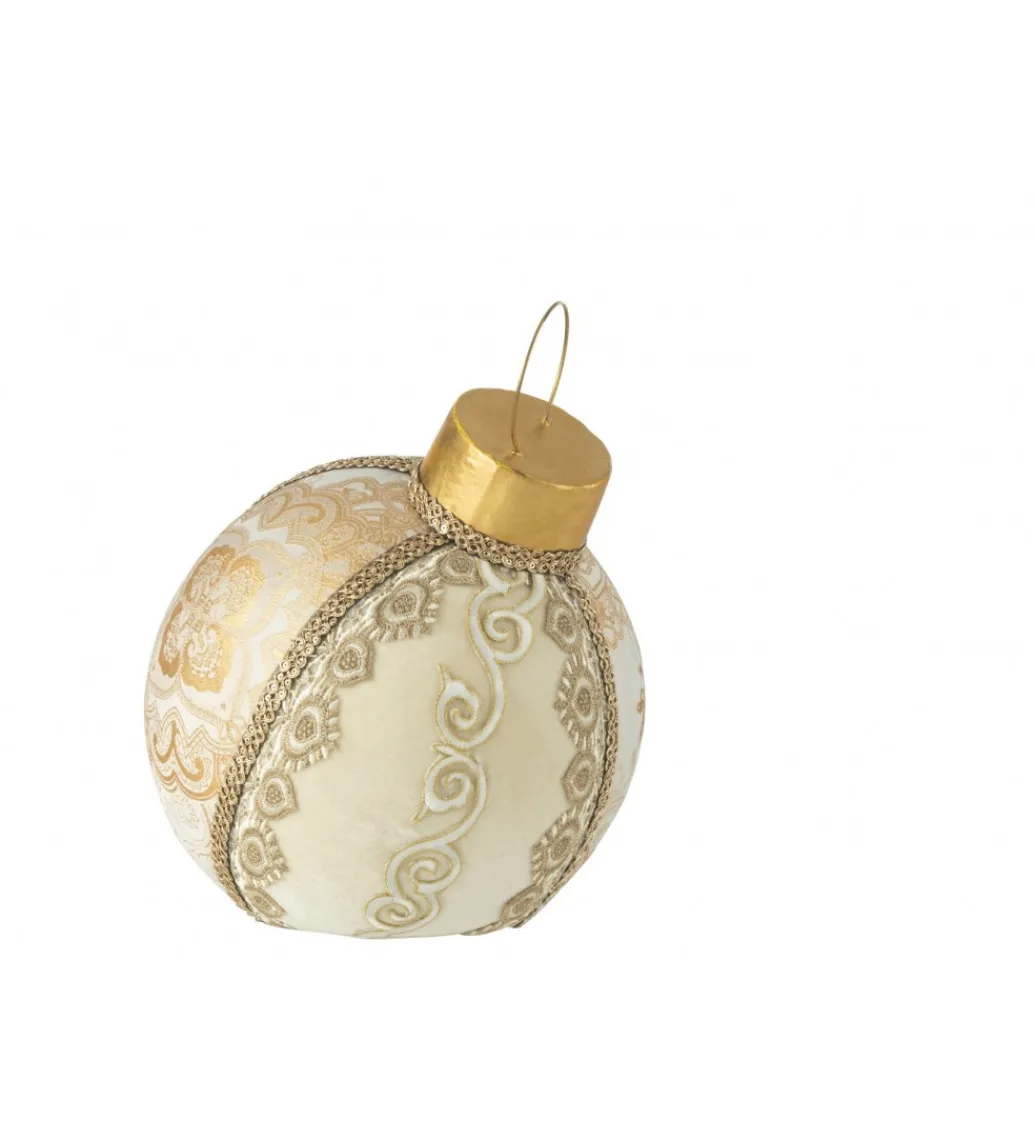Ozdoba Bauble 23 cm biało złota*J-Line Hot