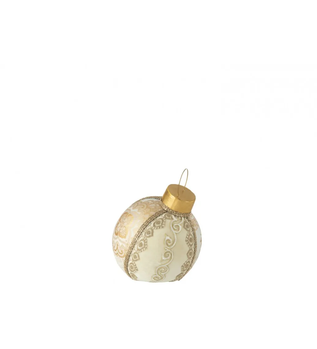 Ozdoba Bauble 23 cm biało złota*J-Line Hot