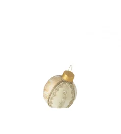 Ozdoba Bauble 23 cm biało złota*J-Line Hot