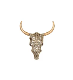 Ozdoba ścienna EXOTIC BULL 57 cm drewno mango złoto*Invicta Interior Online