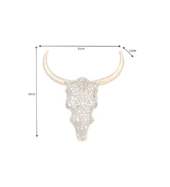 Ozdoba ścienna EXOTIC BULL 57 cm drewno mango złoto*Invicta Interior Online