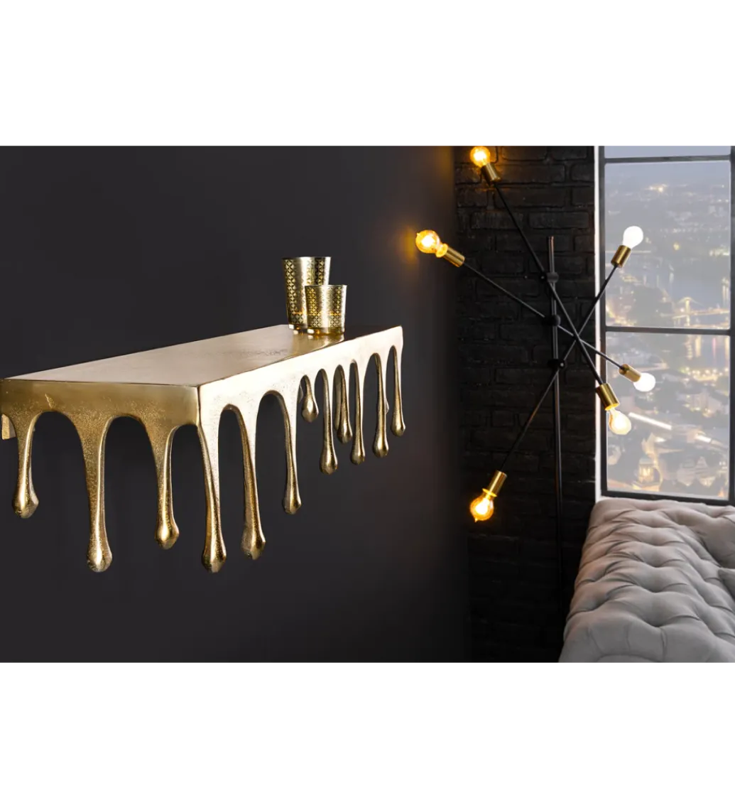 Ozdoba ścienna LIQUID LINE 60 cm antyczne złoto*Invicta Interior - przedsprzedaż