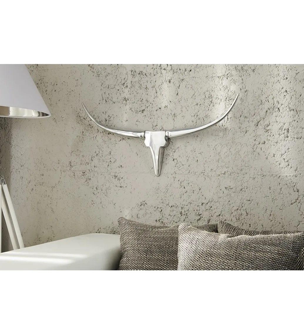 Ozdoba ścienna rogi Bull 75 cm srebrne*Invicta Interior Clearance