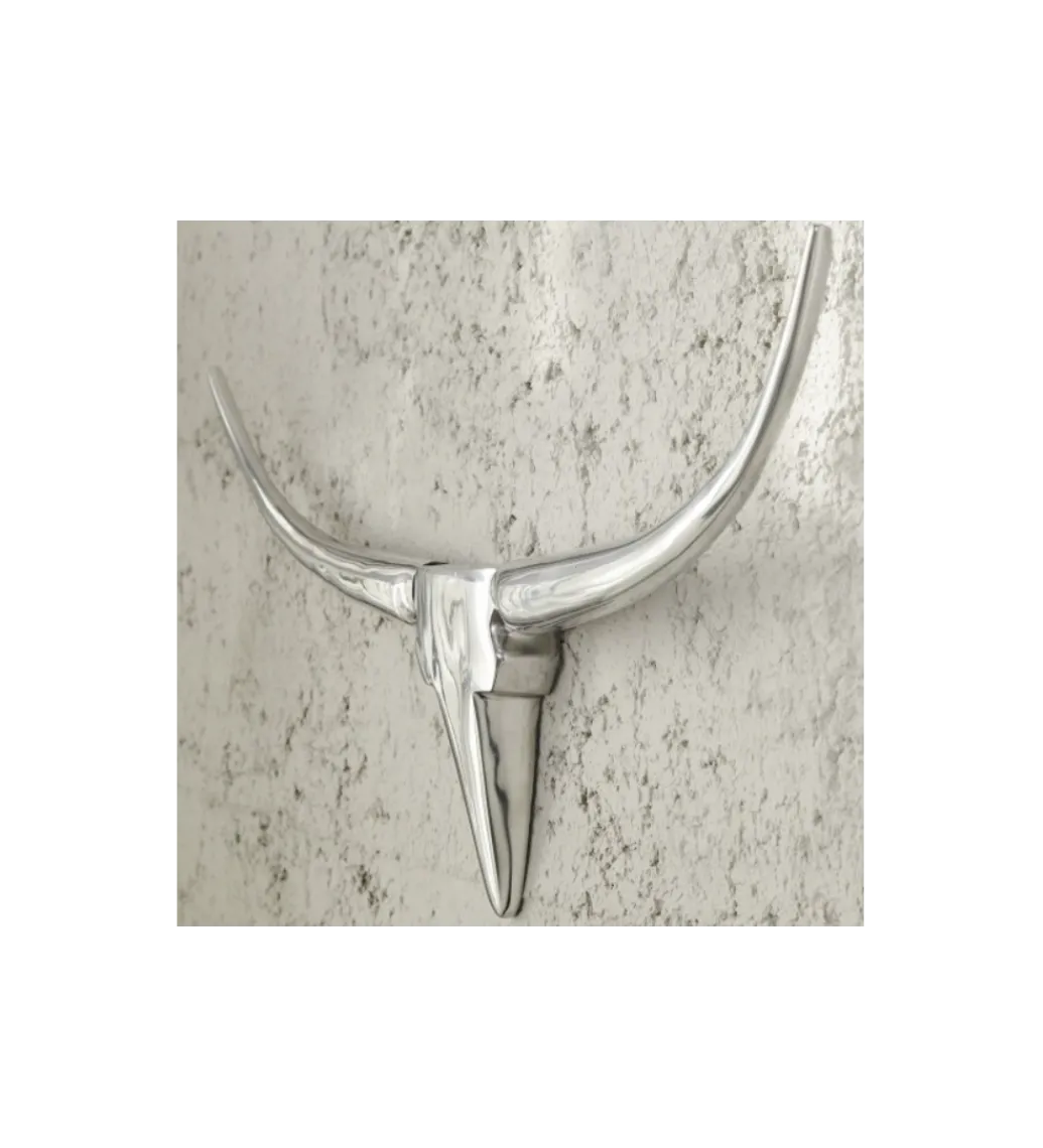 Ozdoba ścienna rogi Bull 75 cm srebrne*Invicta Interior Clearance