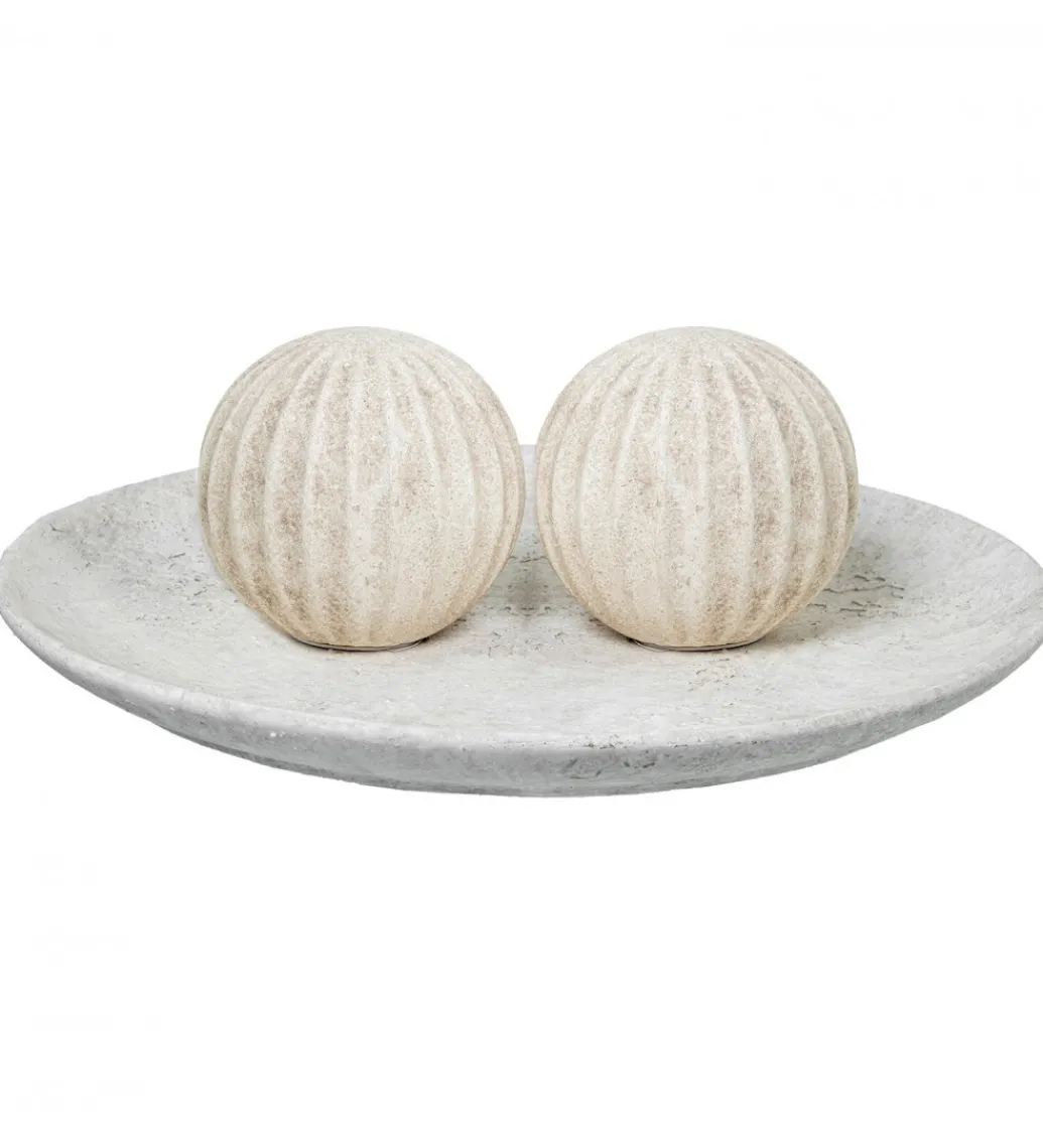 Ozdoba RUSTIC 12 cm ceramiczna kula biała*Exclusivas Best