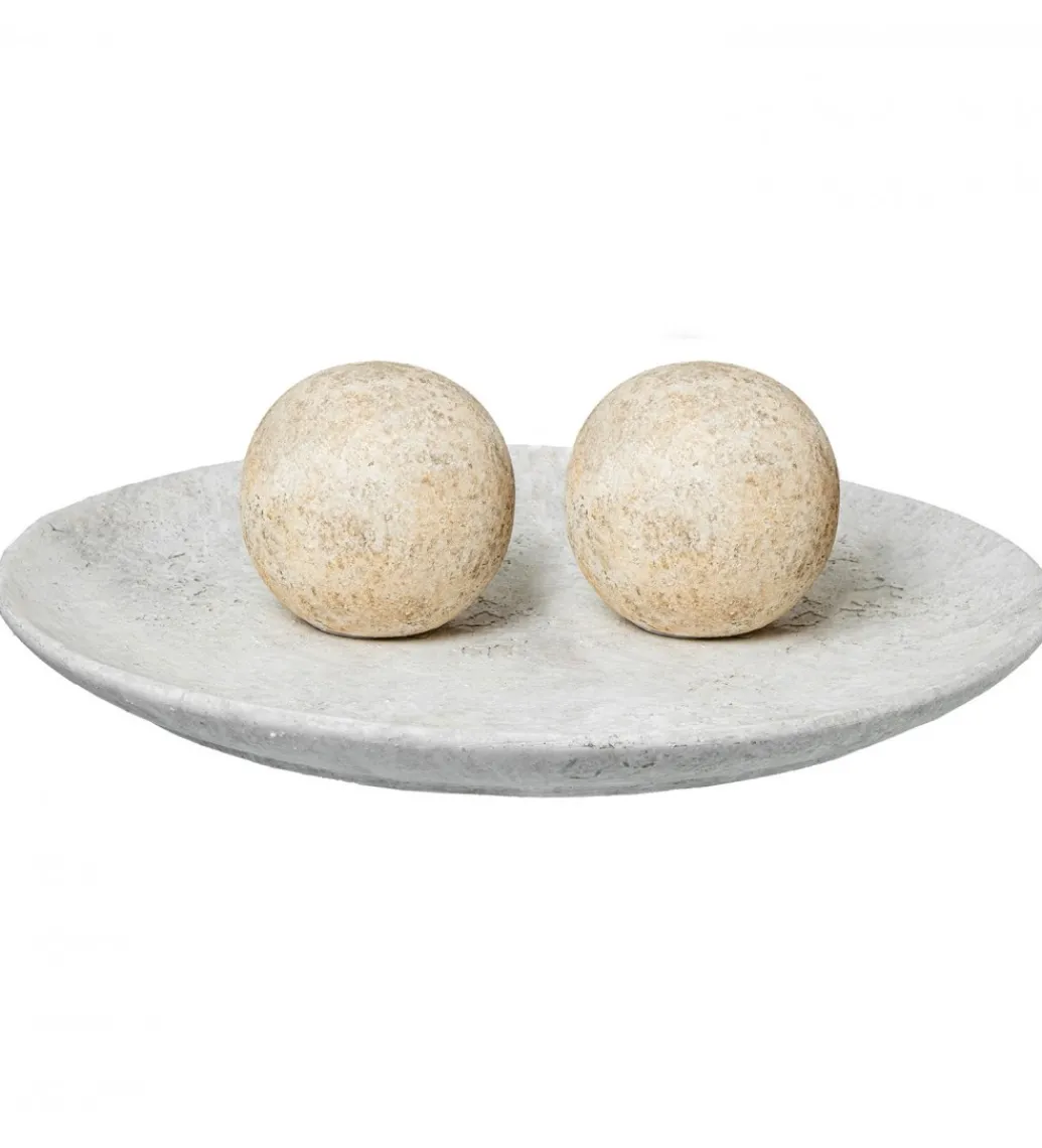 Ozdoba RUSTIC 10 cm ceramiczna kula biała*Exclusivas Best