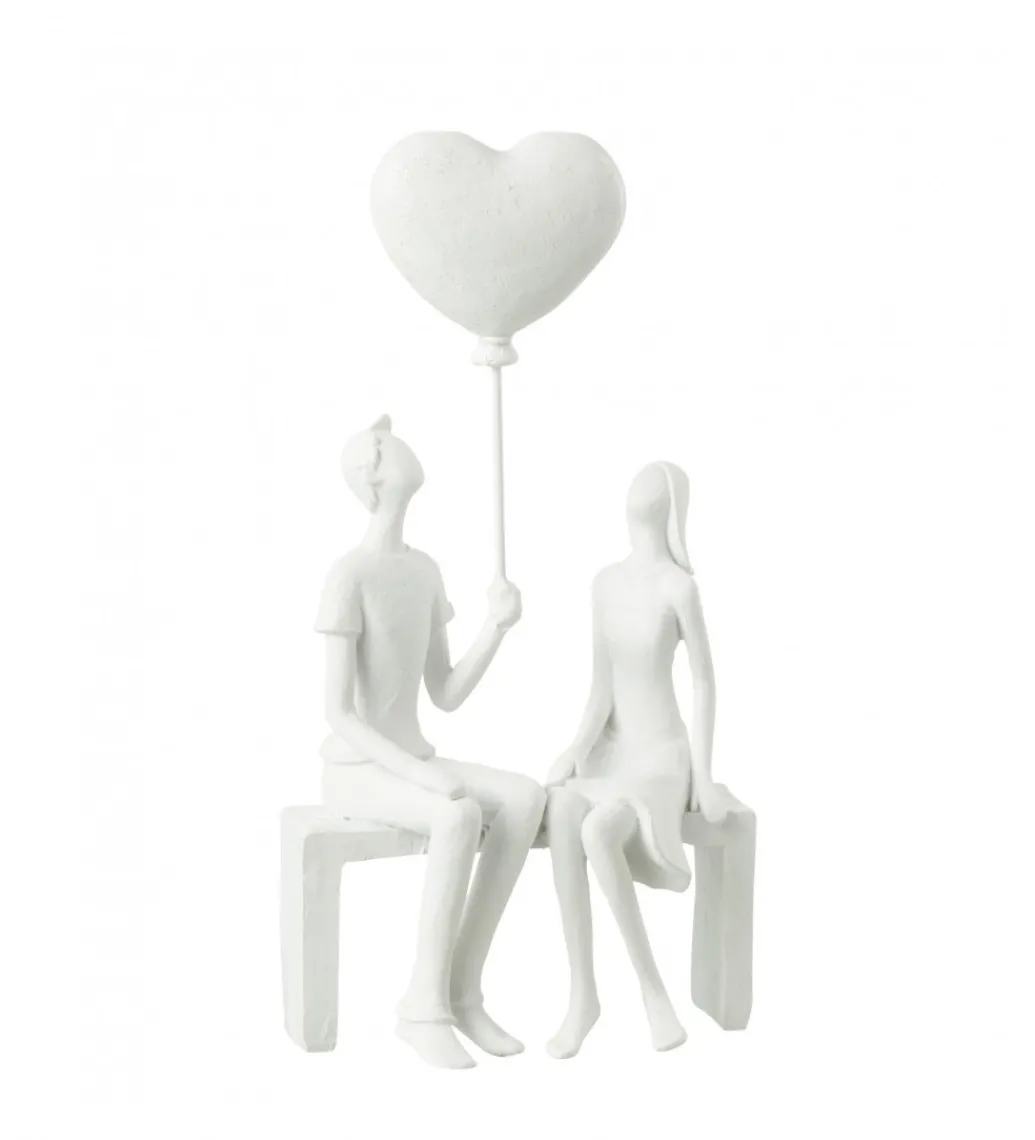 Ozdoba Sitting Heart Ballon biała*J-Line New