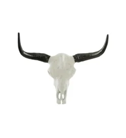 Ozdobna czaszka El Toro 70 cm biały czarny*Invicta Interior Discount