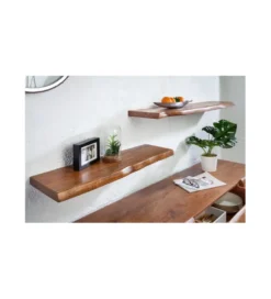 Półka ścienna ARKTYKA Mammut 80 cm drewno akacja honey*Invicta Interior Outlet