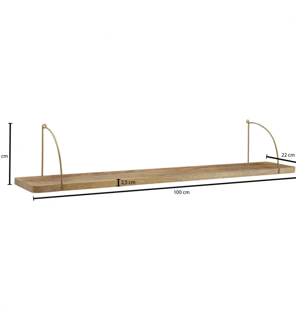 Półka ścienna FREJA 100 cm drewno mango*WOHNLING, GERMANY Outlet