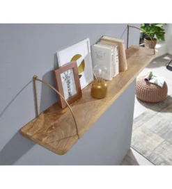 Półka ścienna FREJA 100 cm drewno mango*WOHNLING, GERMANY Outlet