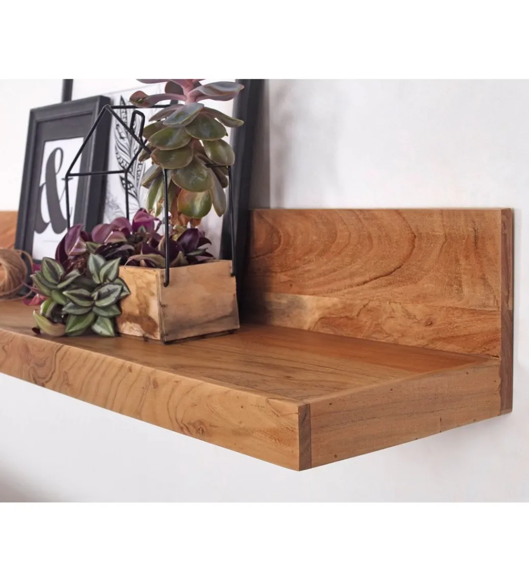 Półka ścienna MUMBAI 80 cm drewno akacja*WOHNLING, GERMANY Online